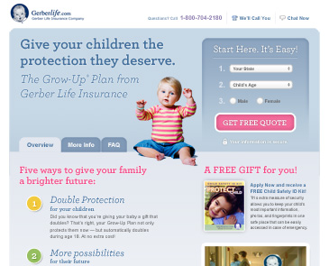 Gerber Life landing page